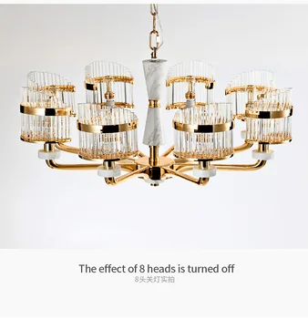 

LED Crystal Chandelier Lighting Hanging Lamp French Luxury Jade Pendant Lamp Modern Living Room Bedroom Lamp Nordic Zinc Alloy