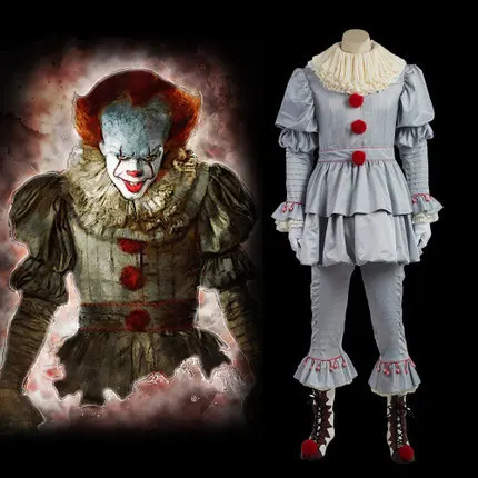 Одежда для клоуна в стиле ужасов, маска Стивен Кинга, костюм, одежда для Хэллоуина, принадлежности для костюмированной вечеринки, клоун