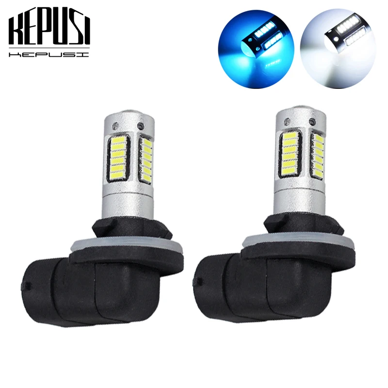 

2x H27 881 led Car Fog Lamp DRL Daytime Running Light Bulbs 30 smd 4014 LED White Ice Blue DC12V Car styling H27W/2