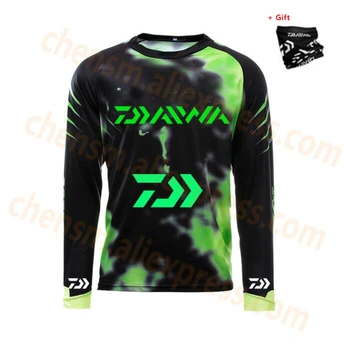 

2020 New Style DAIWA Summer Fishing T Shirt Quick Drying Fishing Clothing Long Sleeve Men Sunscreen Anti-uv Breathable Jersey