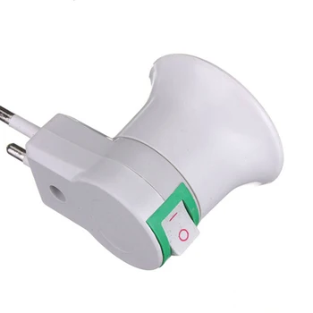 

New Year E27 EU Plug Adapter With Power On-off Control Switch Christams E27 Socket Lamp Base Lamp Socket 1PC