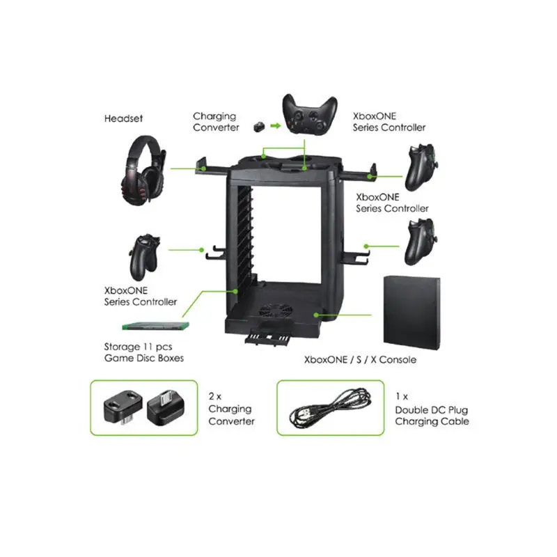 Вертикальная подставка с охлаждающим вентилятором зарядная станция для xbox ONE/X/Slim контроллер