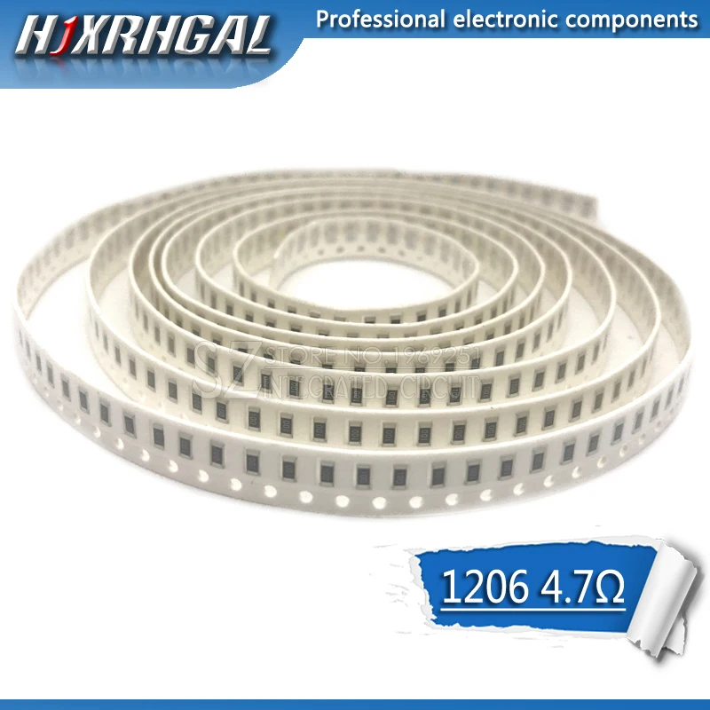 10 шт. 1206 SMD резистор 4 7 Ом Чип 0 25 Вт 4.7R 4R7 hjxrhgal | Электронные компоненты и