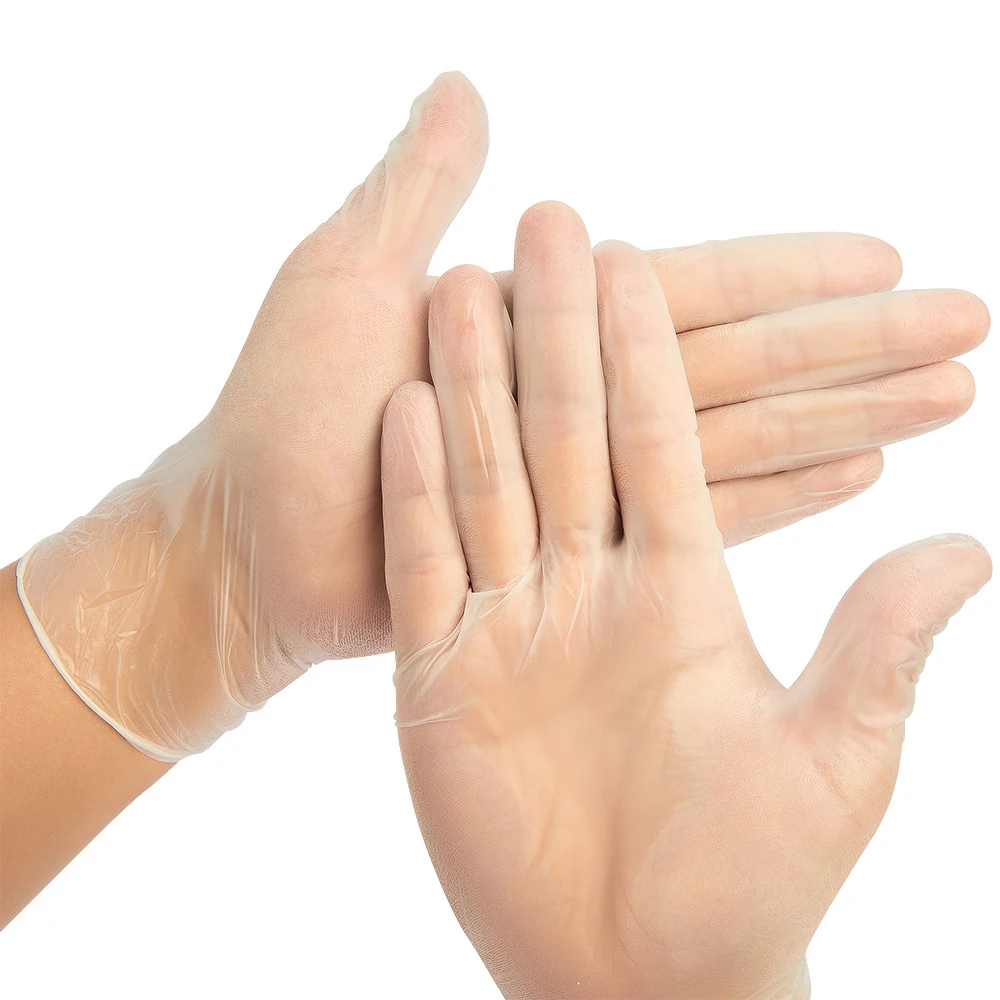 100 шт./компл. одноразовые виниловые перчатки Еда Класс не латексные перчатки порошок бесплатно ускоритель перчатки