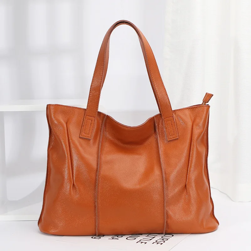 

Bag Woman 2019 Head Layer Litchi Genuine Leather Woman Package Single Shoulder Package Soft Package Bag