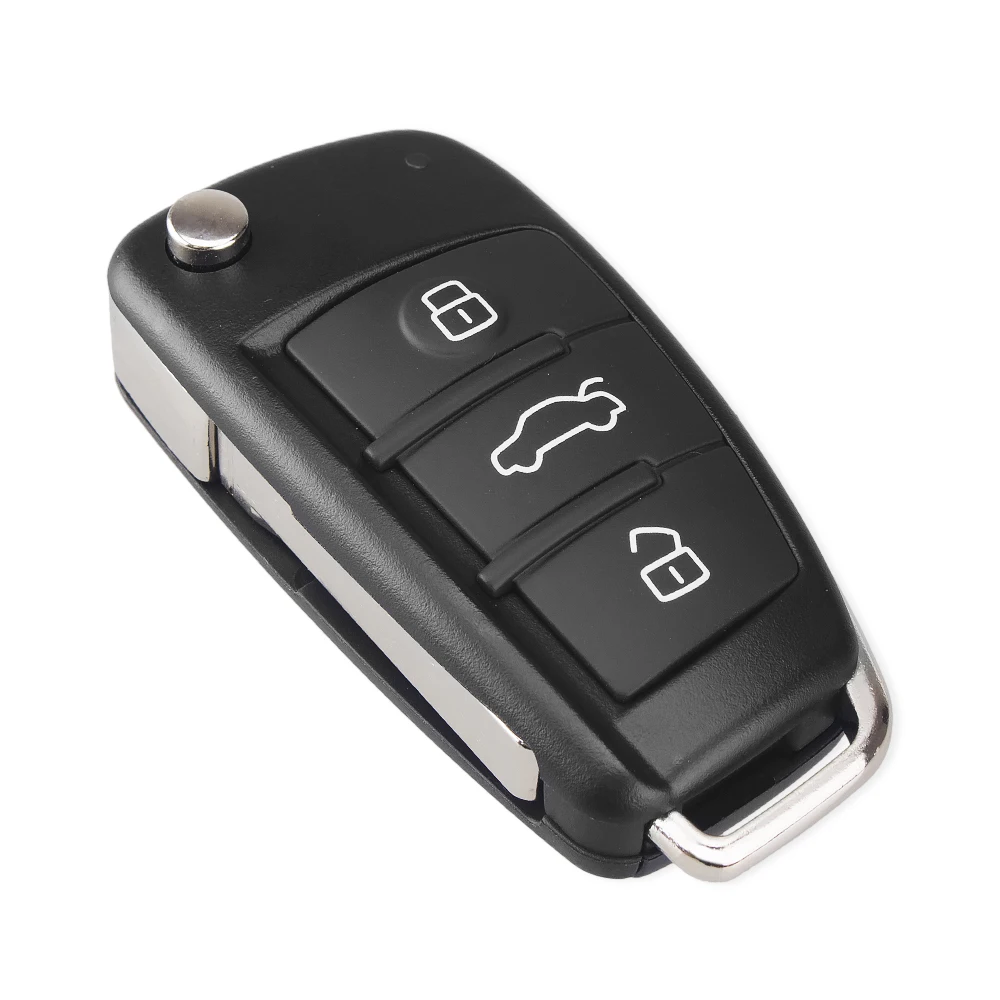 KEYYOU 10 шт. 3 кнопки Складной Дистанционный флип-ключ для автомобиля корпус Fob для Audi A2 A3 A4 A6 A6L A8 Q7 TT Брелок чехол Замена