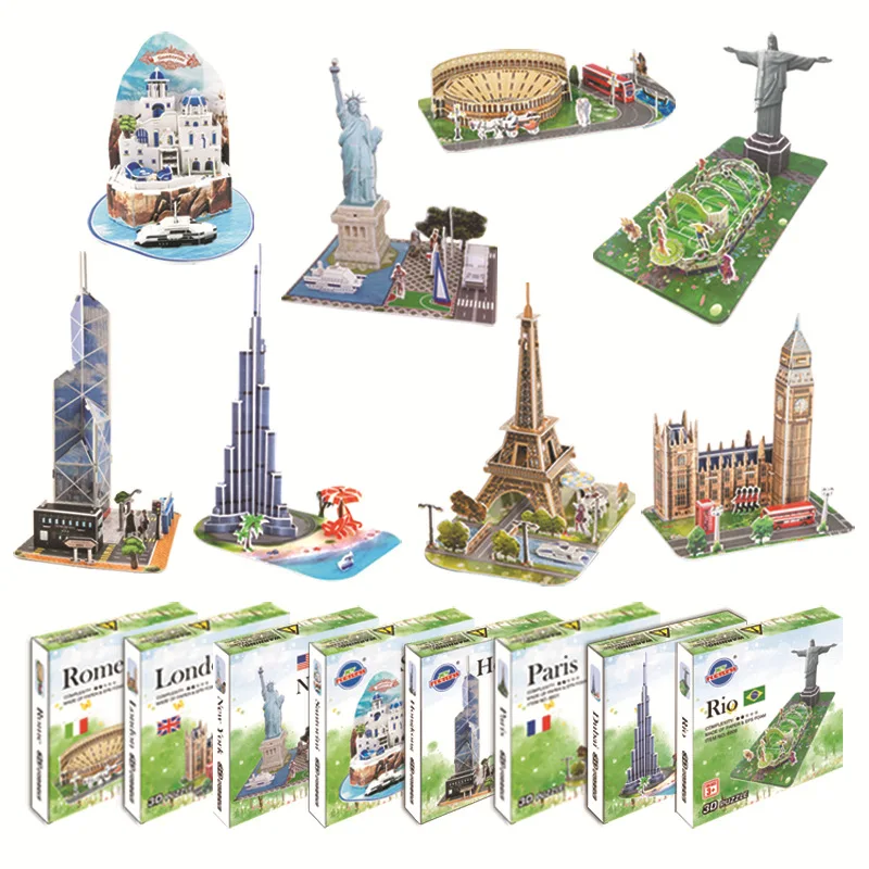 Chengstore Puzzle 3D Rising Building Mini World's Great Building Architectures 