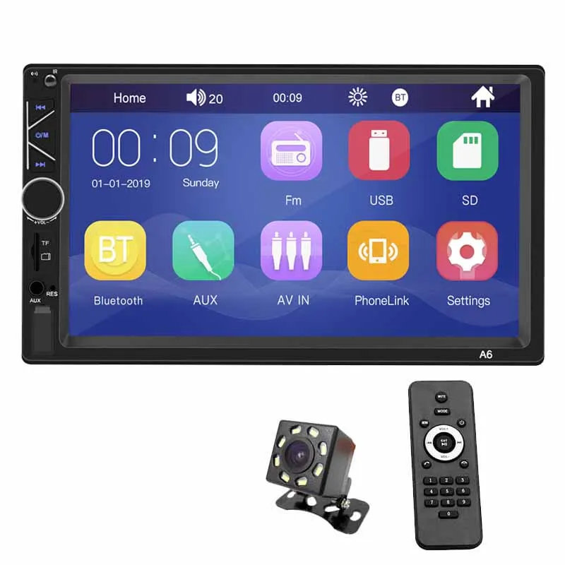 camera Автомагнитола 2 Din Mirror Link аудио видео MP5 плеер Bluetooth Handsfree A2DP USB TF Aux стерео система 7 дюймов головное устройство PHYEE A6 - Цвет: camera