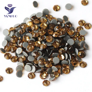 

YANRUO 2088HF All Sizes Light Colorado Topaz Glass Stones And Crystals DIY Handicraft Flatback Strass Hot Fix Rhinestones