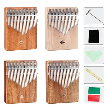 

21 Keys Tuning Hammer Thumb Piano Mahogany Maple Acacia Walnut with Scale Sticker Cloth Bag Musical Instrument Decoration