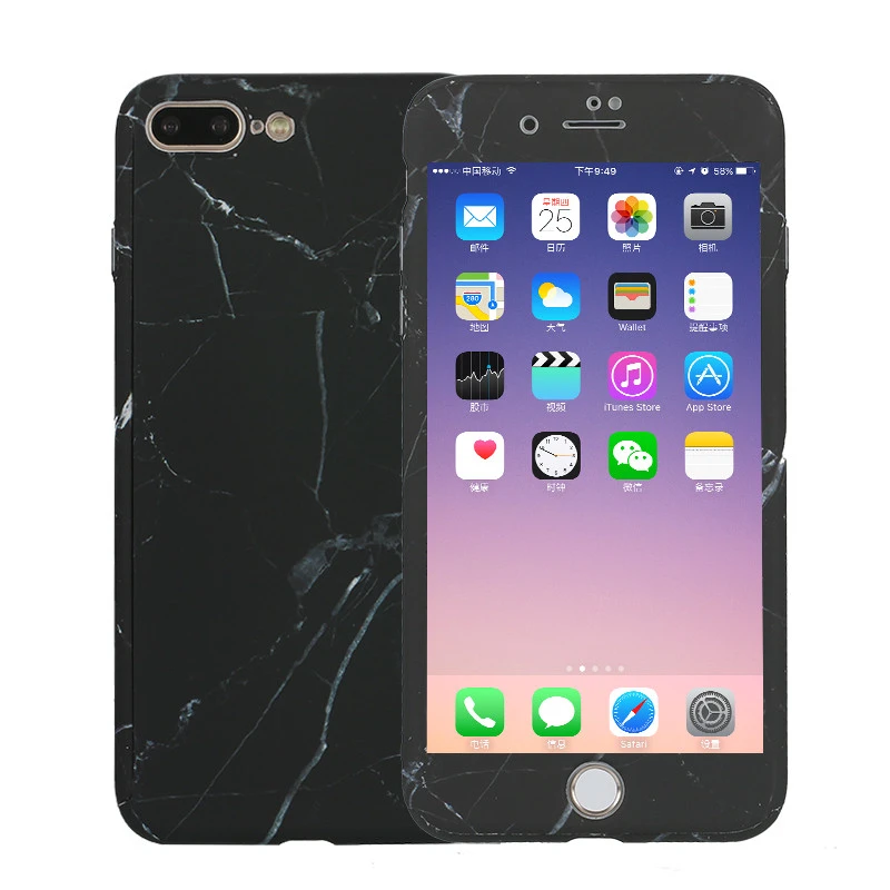 360 полная защита чехол для телефона для iPhone 6 6s 7 8 Plus закаленное стекло чехол для iPhone 11 Pro XS Max X XR противоударный чехол - Цвет: a10