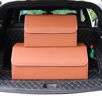 

Car Trunk Organizer Box Storage Bag Auto Trash Tool Bag PU Leather Folding Cargo Storage Stowing Tidying Car Accessories