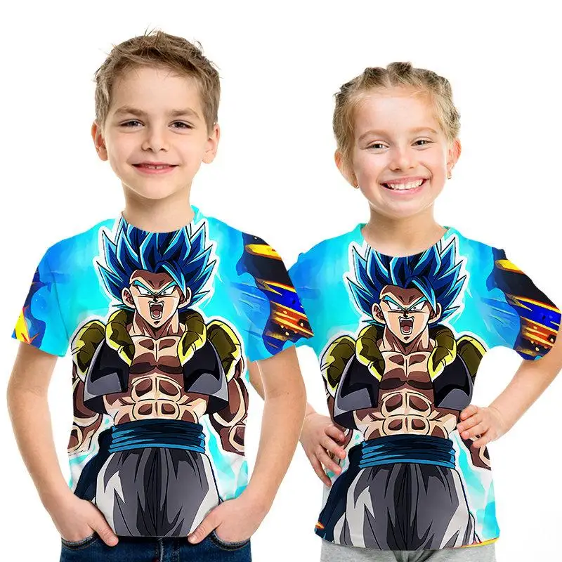 Goku/Vegeta patrn Dragon Ball animacin patrn nios camiseta impresin 3D nios camiseta hombres/nias moda camiseta
