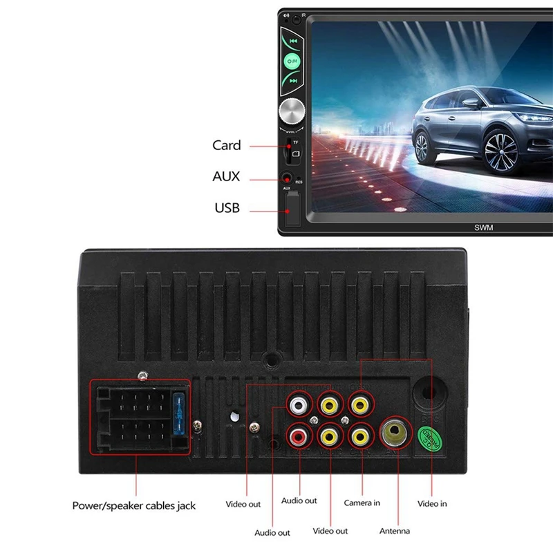 2 Din Автомобильный мультимедийный Радио 7 дюймов HD Автомобильный Bluetooth MP5 плеер-автомобильный стерео с резервной камерой поддержка зеркального соединения рулевое колесо