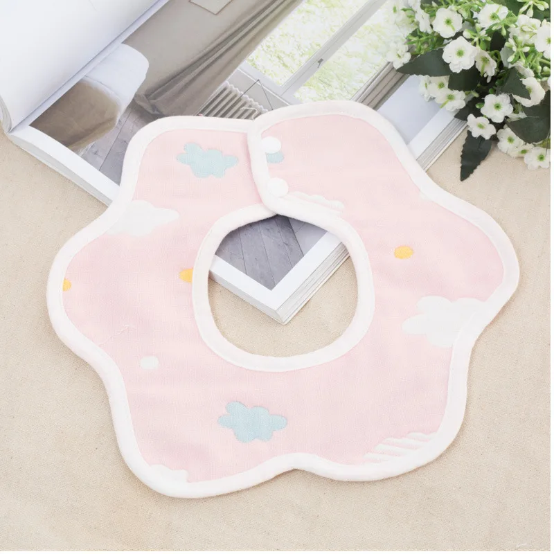 Baby Bibs Cotton Cartoon Animals Cute Double Snap Flower Bandana Bibs Soft Burp Cloth Drooling Saliva Towel Baby Stuff Accessory