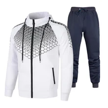 Mens Tracksuit Casual Sets 2 Piece Outfits Gym Jogging Zipper Hoodies Jacket Sweatpants Fashion 2021 New Sweat Suits