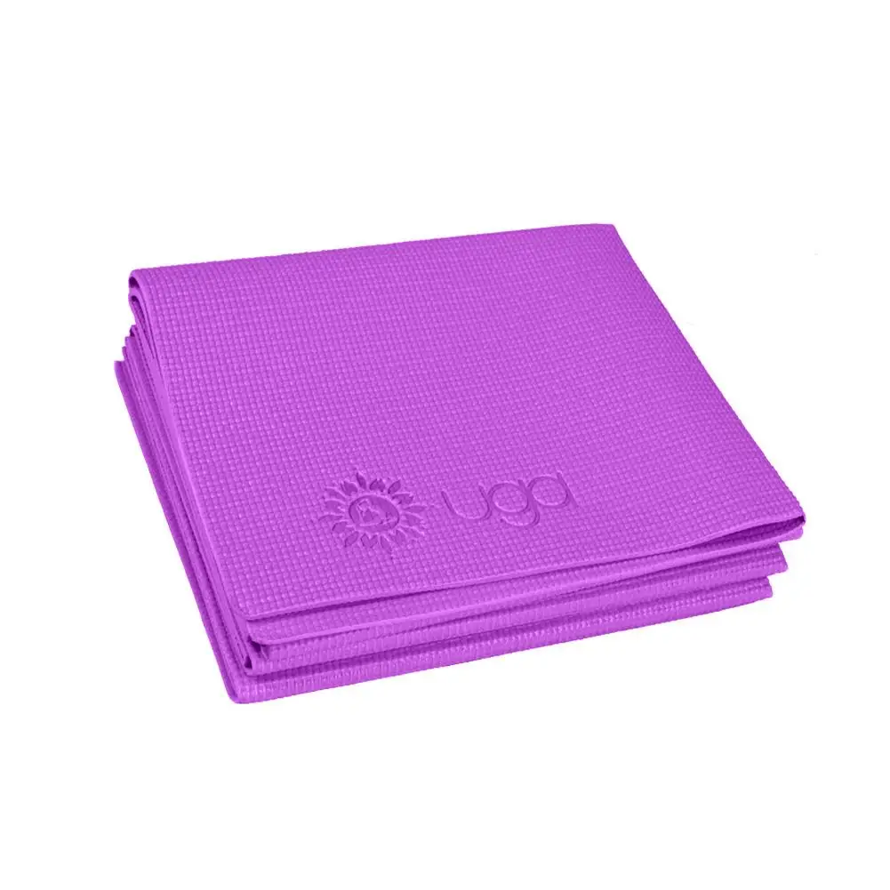 Purple Складываемый Коврик для йоги экологически чистый нескользящий дорожный маленький портативный коврик для фитнеса коврик для начинающих окружающей среды - Цвет: Purple