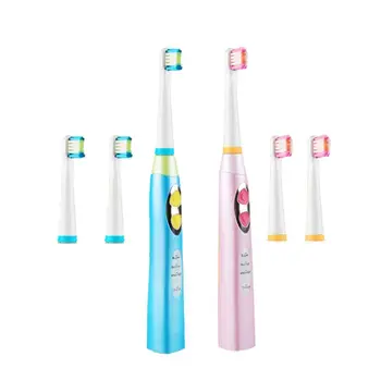 

SEAGO Kids Sonic Toothbrush Electric Brush Waterproof Soft Bristle Deep Clean Teeth Dental Care for 3-12 Ages Children EK8 3 Hea