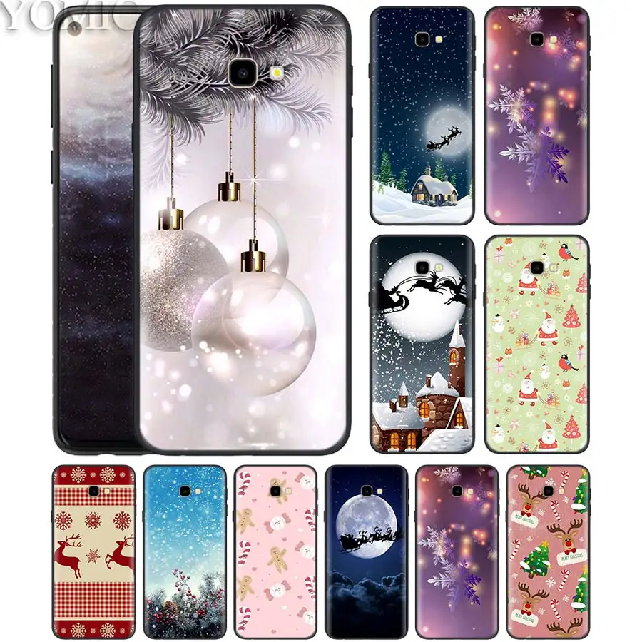 

Christmas Day Black Case for Samsung Galaxy J4 J6 Plus J8 2018 M40 M30 M20 M10 Silicone Happy NEW Year Tasche Phone Cover Coque