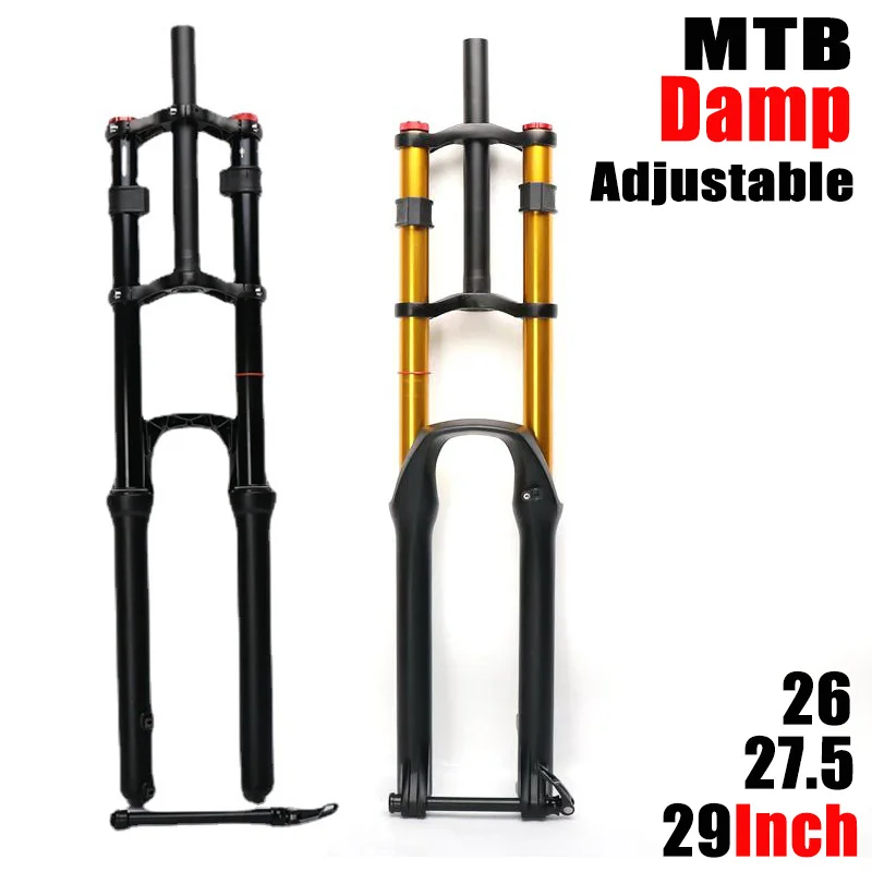 Mountain Bike Mtb Double Shoulder Air Fork Shock Absorber Straight Pipe 26 27.5 29 Inch Damping