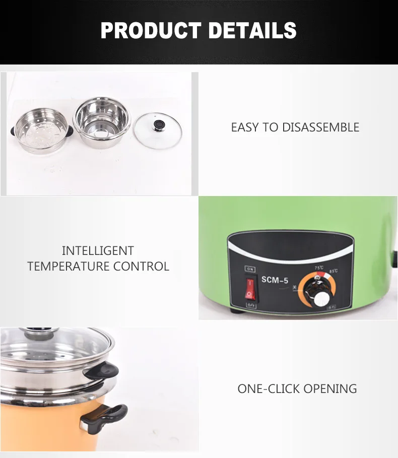 Large Capacity 5L Electric Food Steamer Commercial Stainless Steel Food Cooker 7 Gears Power Timing Heat Preservation Cookers
