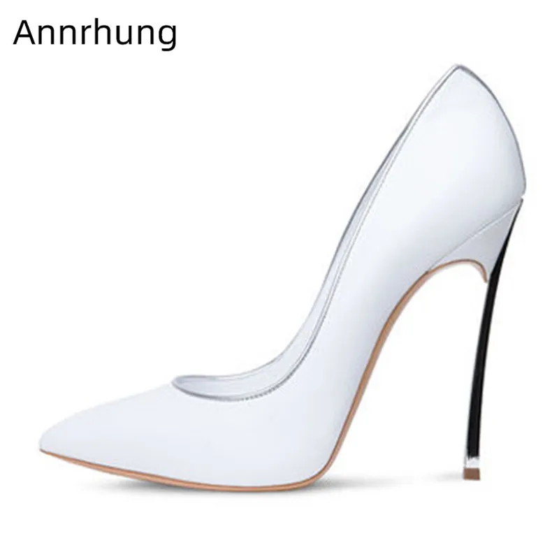 

Metal Thin High Heel Pumps Ladies Shoes Woman Sexy Pointed Toe Stiletto Heels Concise OL Style Shallow Shoes Zapatos De Mujer