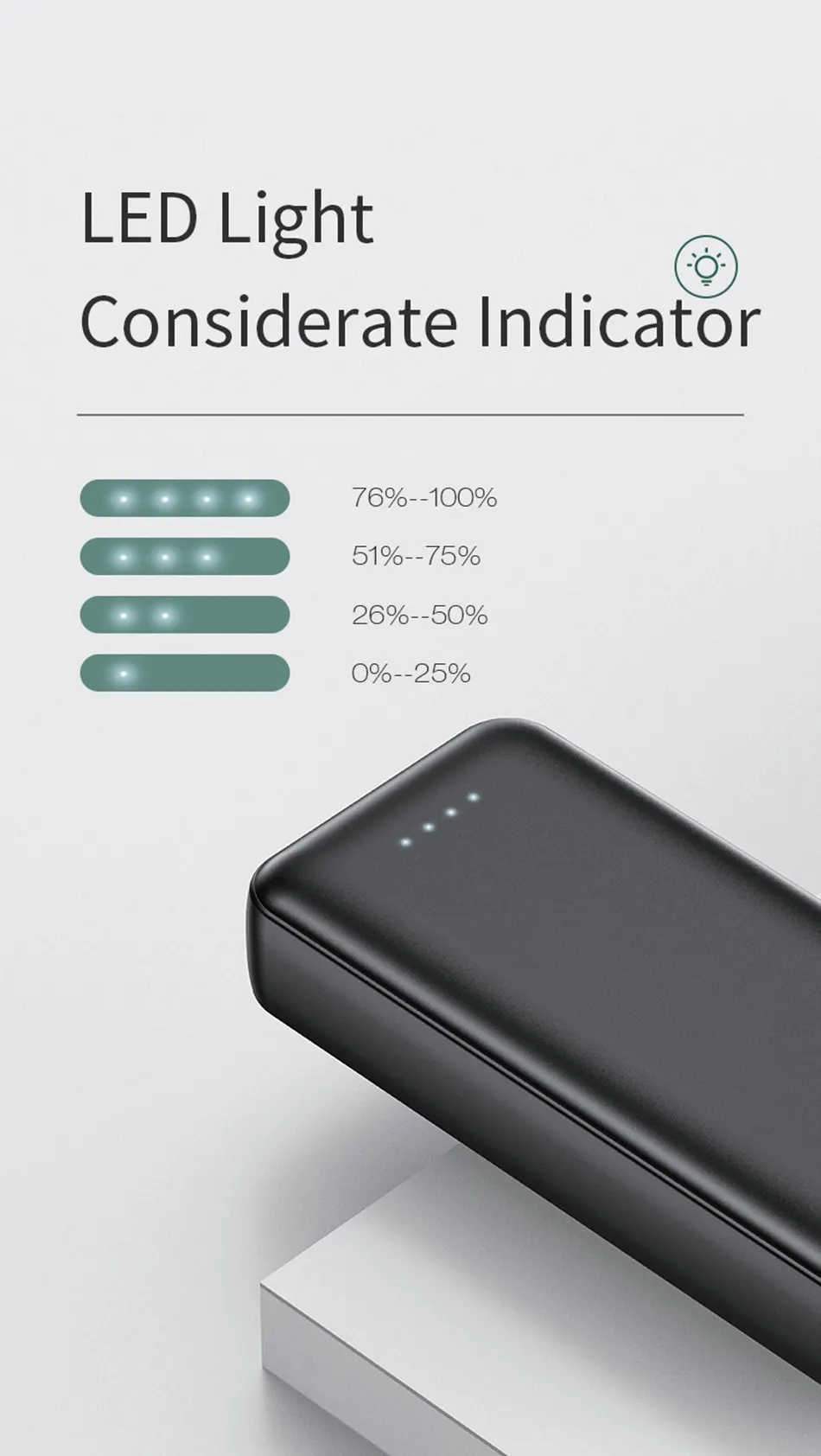 ROCK 10000 мАч Мини Внешний аккумулятор с двумя USB светодиодный индикатор типа C и микро входом Быстрая зарядка внешний аккумулятор для iPhone huawei