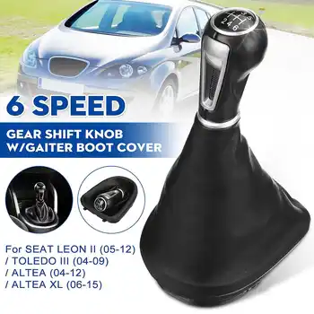 

5/6 Speed Gear Shift Knob Lever Shifter Handle Stick W/Gaiter Boot Cover For Seat Leon II/Toledo III Altea XL