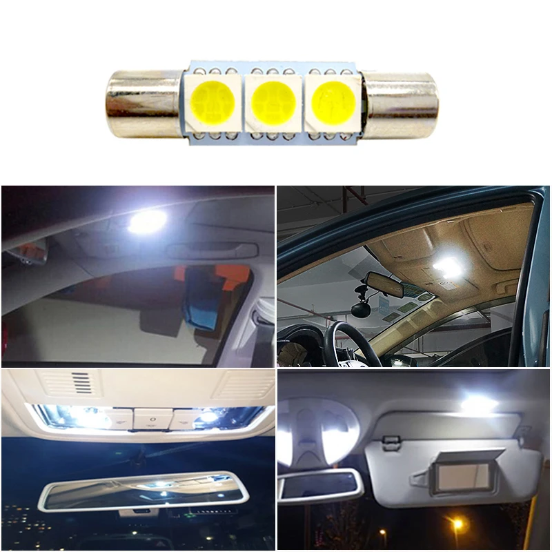 Автомобильная светодиодная лампа festoon C5W 28 мм 29 C10W 6641 6614F солнцезащитный козырек
