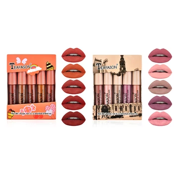 

TEAYASON Matte Lipgloss Kit Long Lasting Sexy Velvet Nude Lip Gloss Lipstick Lip Tint Set Cosmetics Makeup Maquiagem