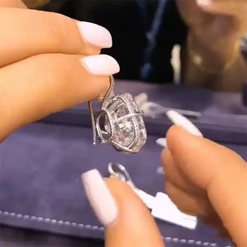 Orecchini Lunghi Donna Argento, Pendenti Eleganti Ipoallergenici, Gioielli Glamour Per Matrimonio O Festa