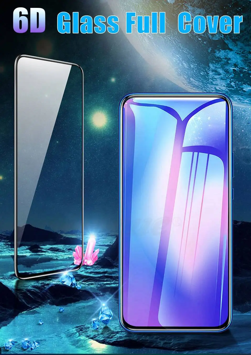 6D Tempered Glass for OPPO F9 F11 Pro F7 K1 K3 Screen Protector Glass for OPPO Reno Z R19 R17 Realme X 3 2 Pro A1k C2 A7 AX7 A9x (1)
