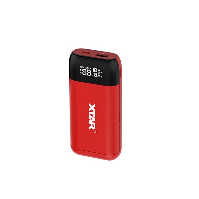 XTAR PB2S Портативный Мощность банк Зарядное устройство Тип C вход QC3.0 адаптер USB ЖК-дисплей быстро Зарядное устройство для 18700 20700 21700 18650 Батарея Зарядное устройство - Цвет: PB2S-RED