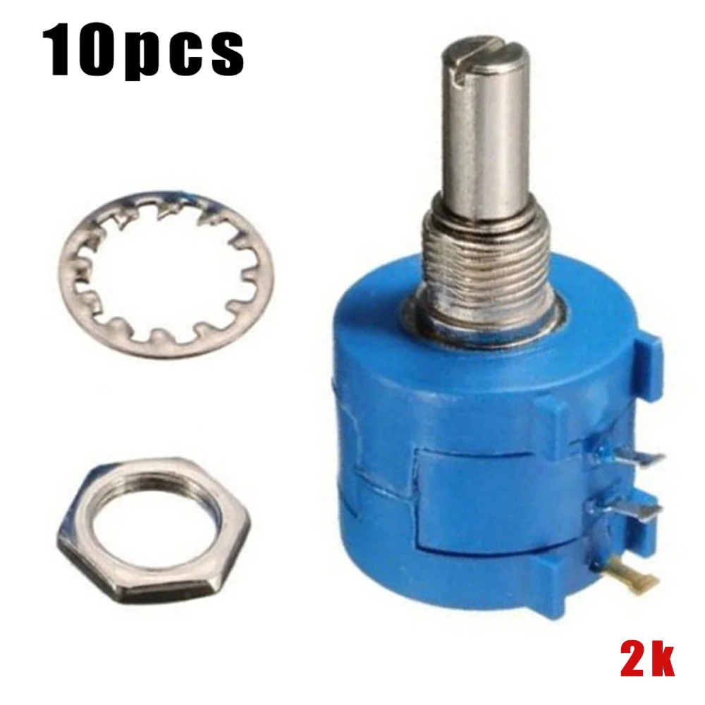 10 шт 10 поворотных потенциометров проволочная точность переменной многоповоротное оборудование - Цвет: 2K