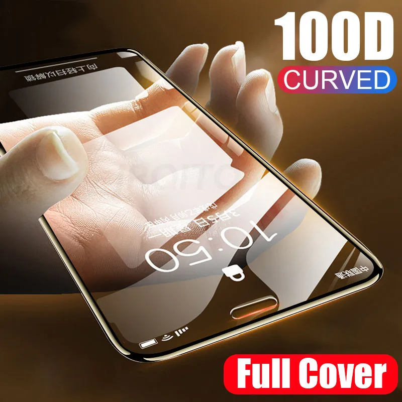 

100D Curved Full Cover Protective Glass On The For iPhone 7 8 6S Plus Tempered Screen Protector iPhone 11 Pro X XR XS Max Glass