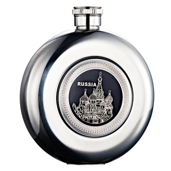 

Portable Stainless Steel Hip Flask Personalized Round Small Hip Flask High End Outdoor Fiole Plastique Daily Necessities EF50HF
