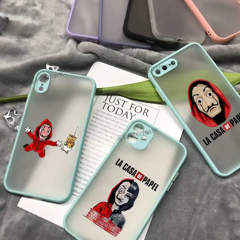 Чехол для телефона с испанским ТВ La Casa De Papel IPhone 8 7 Plus X Xr Xs 12 11 Pro Max Небесно-Голубой