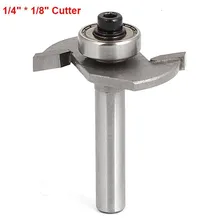 1 pièce fraise à tige de 1/4 "6.35MM sculpture sur bois Type T coupe fente de Joint de Biscuit Joint de rainurage routeur de rainurage travail
