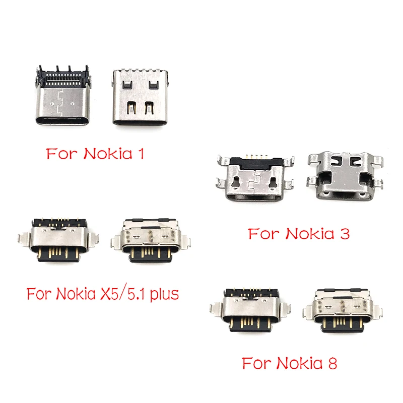 5 шт./партия, USB зарядное устройство док-разъем порт разъем гибкий кабель для Nokia 3 6 7 Plus 8 6,1 7,1 5,1 Plus X5 X6 X7