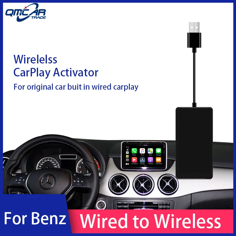 

QMCT Wireless for Mercedes-Benz Car pay Adapter Dongle For Original car Built in Wired CarPlay Wired to Apple Carplay