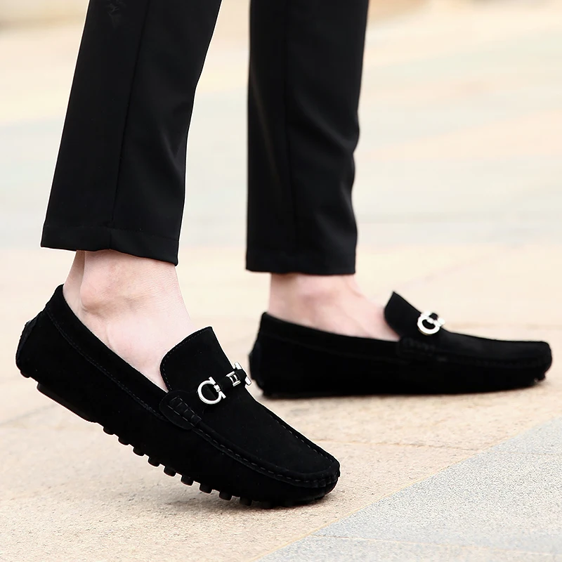 Large Size 45 46 Penny Loafers Men Casual Shoes Mens Shoes Suede Leather Man Moccasins Slip On Men's Flats Male Driving Shoes 3