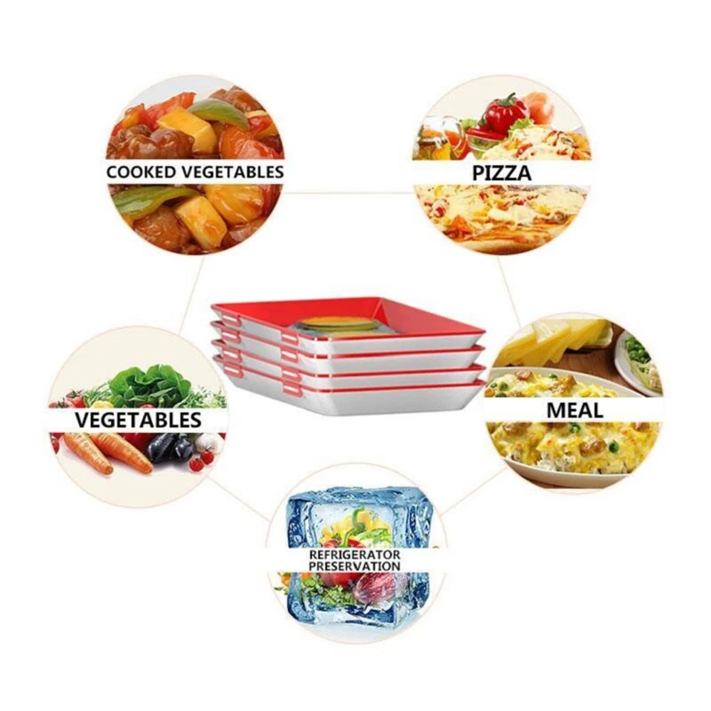 

Clever Tray Creative Food Plastic Preservation Tray Kitchen Items Food Fresh Storage Container Microwave Food Preservation Tray