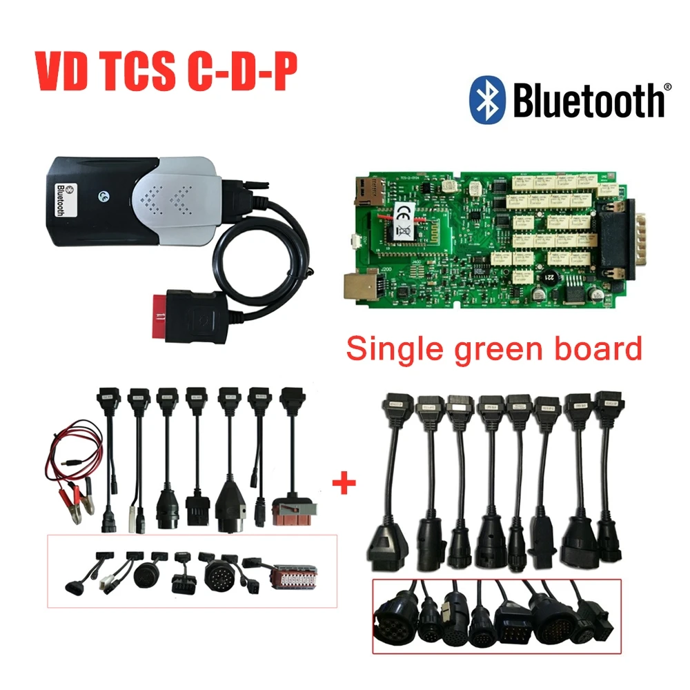 A+++ качественная одноплатная плата с реле bluetooth vd tcs c-d-p 2016R0 keygen obd obd2 автомобильный диагностический инструмент+ 8 шт. автомобильные/Грузовые кабели - Цвет: with bluetooth