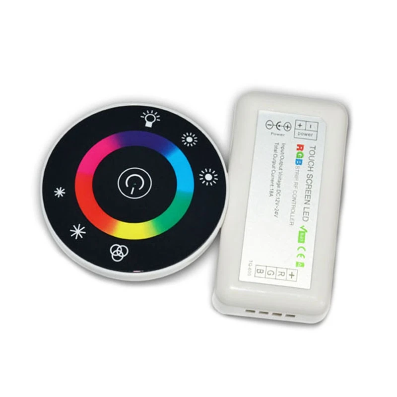 Jiguoor LED RGB Controller RF Controler DC12V/24V 18A Wireless Dimmer Touch Screen Round Remote For Strip | Лампы и освещение