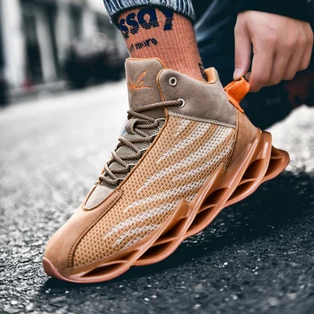 

AURONET Men Breathable Sneakers High Quality Adults Casual Shoes New Trend Lace Up Damping Shoes Brand Designer Men Trainers