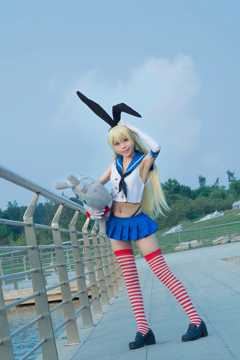 Аниме Kantai Collection (Shimakaze) Форма костюм моряка для маскарада Костюм Бесплатная