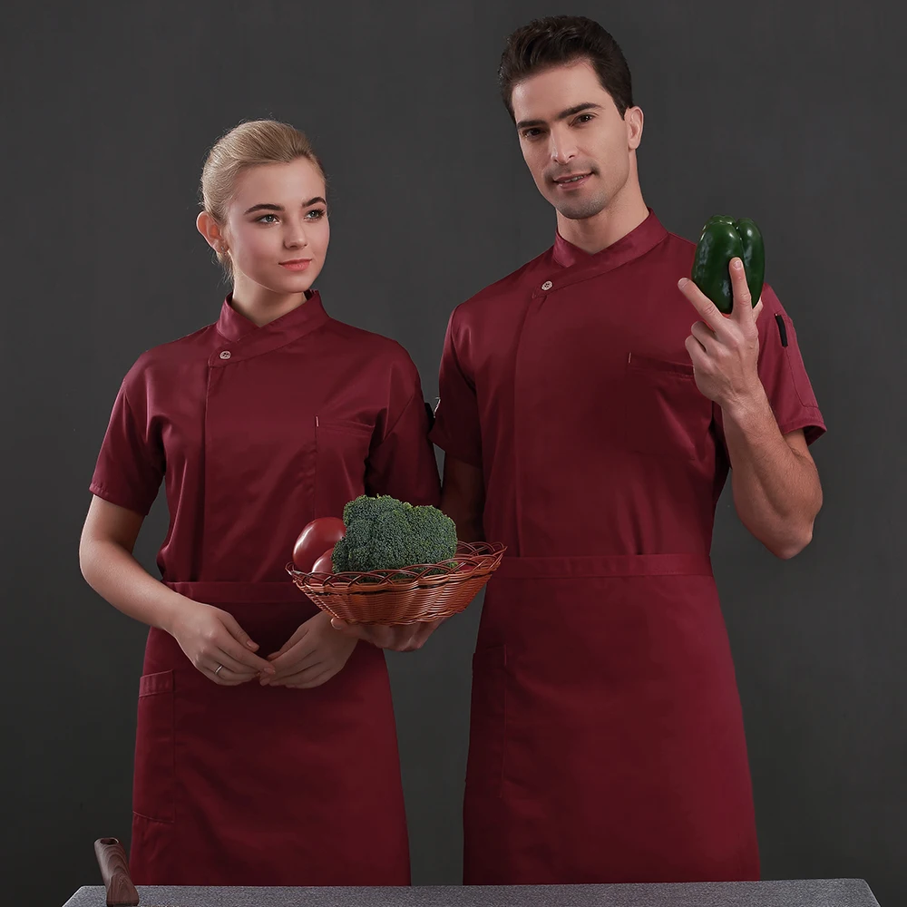Casual soft kitchen jacket Restaurant hotel Sushi costume Catering Cooking Chef uniform Food cooker shirt waitress Work Uniform
