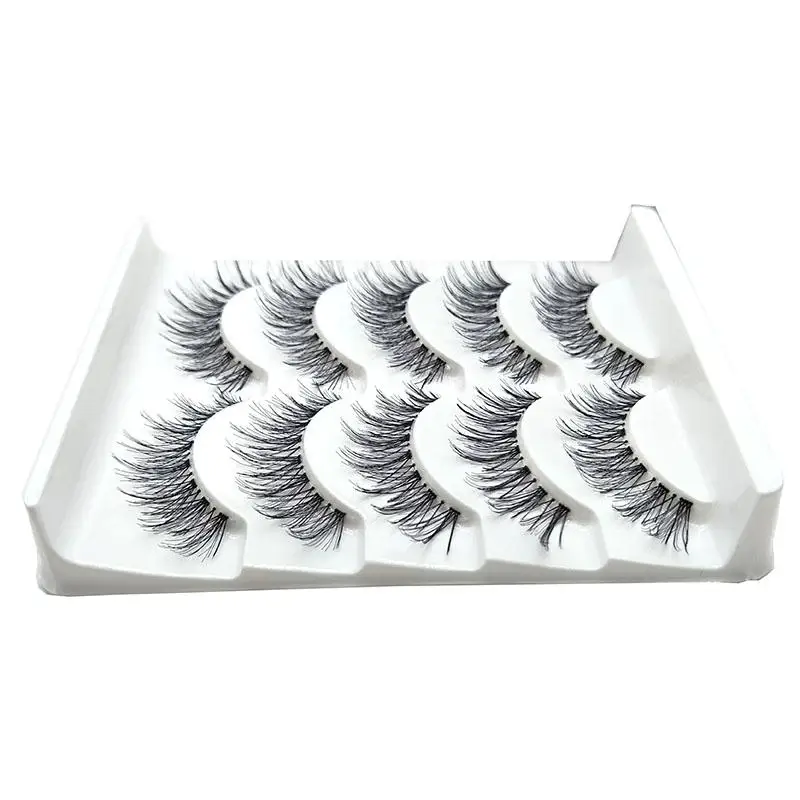 5 Pairs Natural Long Bushy Cross False Eyelashes Cilios Extension Artificial Eyelash Maquiagem Makeup Eye Fake Handmade Min N9Y3 | Красота и