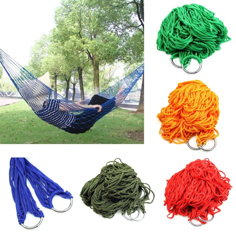 

Drop Ship Nylon Portable Mesh Hammock Hanging Sleeping Bed Swing Outdoor Travel Camping