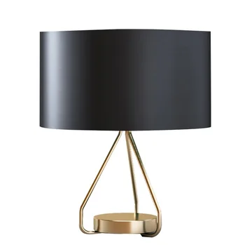 

2pcs PACK, 45cm High Desk Lamp with 35cm Round Black Fabric Shade